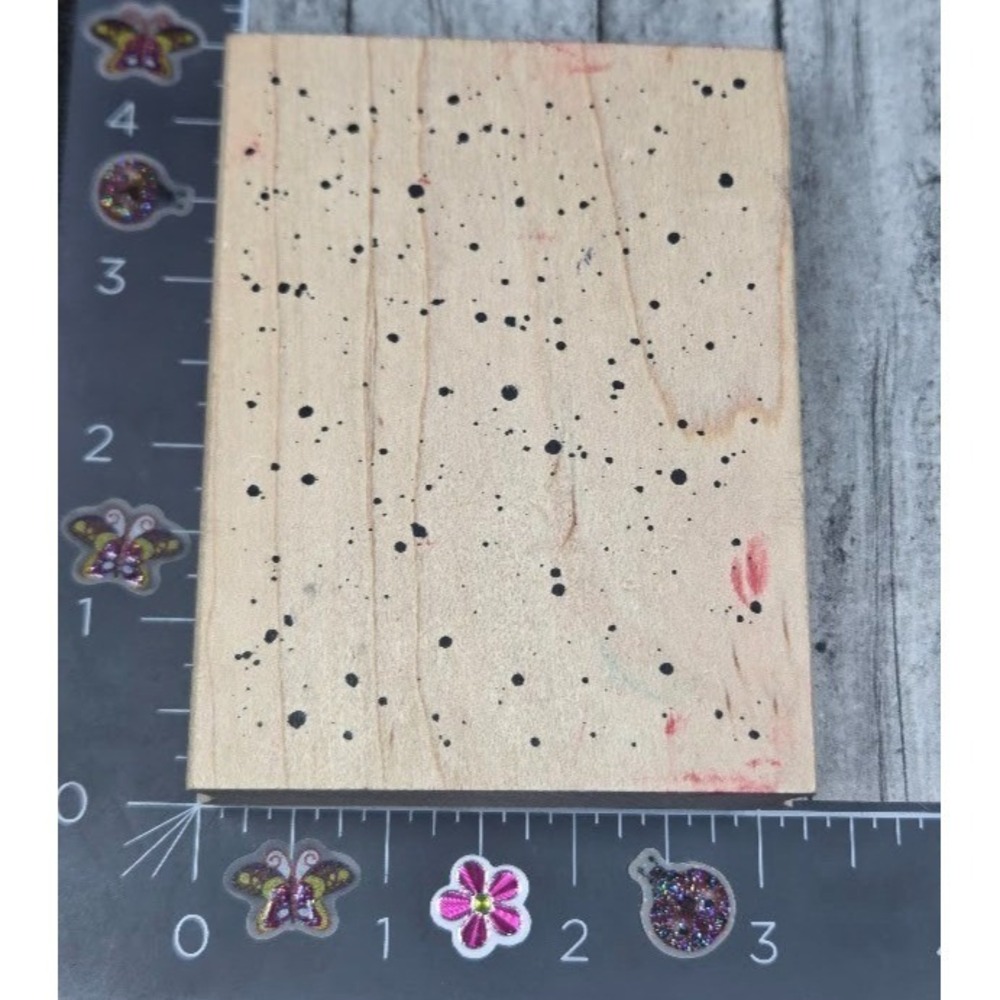 All Night Media Splatter Pattern 369J Background Design Rubber Stamp Wood #R85